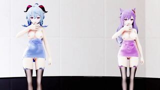 【R18-MMD-4K】ShuiShui - Genshin Impact Ganyu & Keqing 原神甘雨 -chocolate Dream