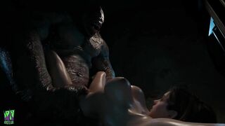 Jill Valentine with Perfect Tits Fucks Big Monster