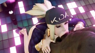 【MMD R-18 SEX DANCE】AKALI MOUTH NAUGHTY BIG BIG COCK SWEET CUM チンポを飲み込む [MMD]