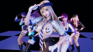 [MMD] RedVelvet - Bad Boy Strip Vers. Ahri Akali Kaisa Evelynn Seraphine KDA 3D Erotic Dance