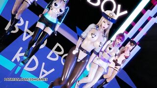 [MMD] RedVelvet - Bad Boy Strip Vers. Ahri Akali Kaisa Evelynn Seraphine KDA 3D Erotic Dance