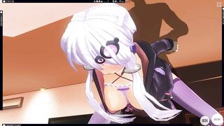 3D HENTAI Yuzuki Yukari Lets Cum in her Pussy