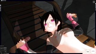 3D HENTAI Nana Kozuki Fucked three Guys at once