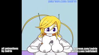 GIF Compilation - Monster Girls, Robot Girls, Breast Expansion (animations by Zedrin)