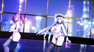 MMD R18 Enterprise and USS Bremerton Suspicious Dark Demon Sex Ver2 Azulene 3D Hentai