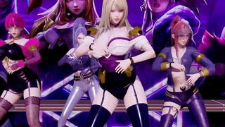 [MMD] BLACKPINK - Kil this Love Strip Vers. Ahri Akali Evelynn Kaisa 3D Erotic Dance