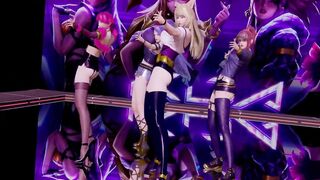 [MMD] BLACKPINK - Kil this Love Strip Vers. Ahri Akali Evelynn Kaisa 3D Erotic Dance