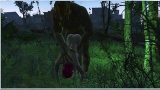 Green Giant Bent over Girl for Anal Sex | 3d Monster Porno, ADULT Mods