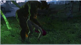 Green Giant Bent over Girl for Anal Sex | 3d Monster Porno, ADULT Mods