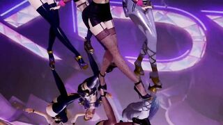 R18 MMD Stellar - Marionette Strip Dance Ahri Akali Evelynn Kaisa 3D Erotic Dance