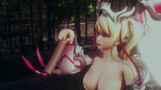 3D HENTAI OVERWATCH Mercy Jerking off your Cock