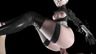 3D Hentai 2B POV Sex with Big Ass Nier Automata with Sound