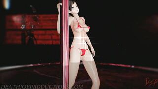 MMD SFW Sexy Red Mitsu - Pole Dance 1088