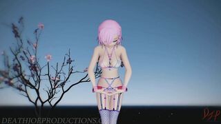 MMD SFW 4k Sexy Pink Misaka Bondage Bikini - Crab Rave - 1078