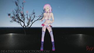 MMD SFW 4k Sexy Pink Misaka Bondage Bikini - Crab Rave - 1078