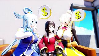 Hentai MMD - この素晴らしい世界に壁尻を 4K [このすば] (Deltarion)