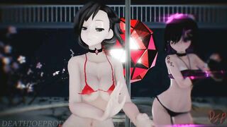 MMD SFW Mitsu and Kaat - Good Night Kiss 1100