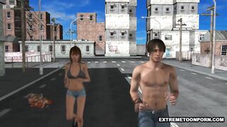 Hot 3D Toon Babe Sucks and Fucks on a Rooftop