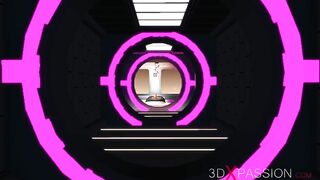 3d sexy shemale fucks hard a horny girl in a space station