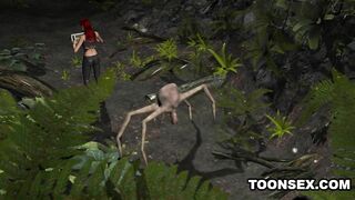 3D Redhead Getting Fucked by an Alien Spider