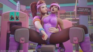 Sombra Gets A Workout In Brigitte's Gym