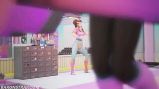 Sombra Gets A Workout In Brigitte's Gym