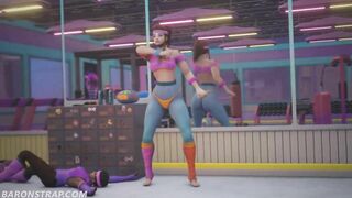 Sombra Gets A Workout In Brigitte's Gym