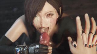 Tifa Lockhart Black Lipstick Blowjob Topless