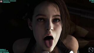 Jill Valentine - Deepthroats and swallows Umbrella Dick