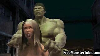 Foxy 3D babe gets fucked by The Incredible Hulk-high 2