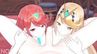 Pyra and Mythra getting fucked (by nodusfm)