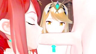 Pyra and Mythra getting fucked (by nodusfm)