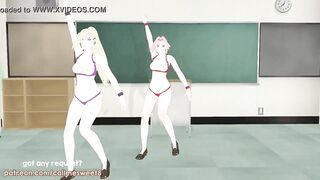 Sakura and Ino MMD: Shake it Off