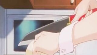 Hentai maid masturbate in the kitchen