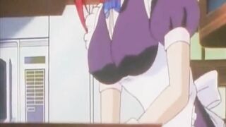 Hentai maid masturbate in the kitchen