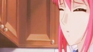 Hentai maid masturbate in the kitchen