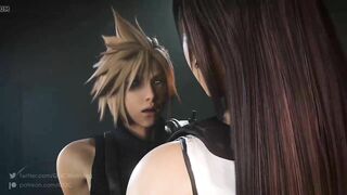 Cloud Strife and Tifa Lockhart Thighjob