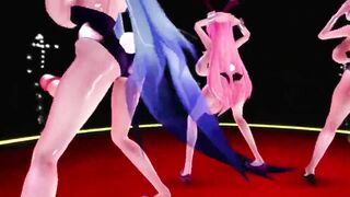 MMD - Three futa girls let their big cocks bounce