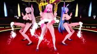 MMD - Three futa girls let their big cocks bounce