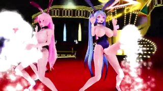 MMD - Three futa girls let their big cocks bounce