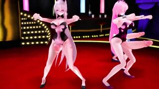 MMD - Three futa girls let their big cocks bounce