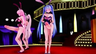 MMD - Three futa girls let their big cocks bounce