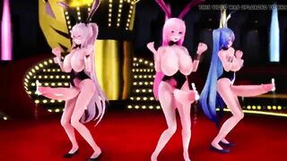 MMD - Three futa girls let their big cocks bounce