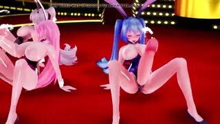 MMD - Three futa girls let their big cocks bounce