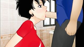 Videl and Gohan in the restroom