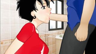 Videl and Gohan in the restroom