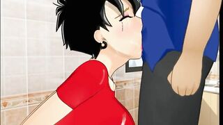 Videl and Gohan in the restroom