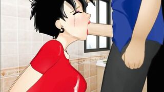 Videl and Gohan in the restroom