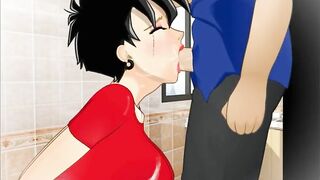 Videl and Gohan in the restroom