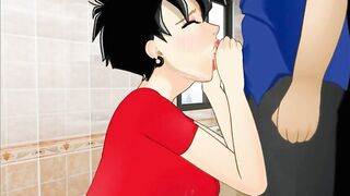 Videl and Gohan in the restroom